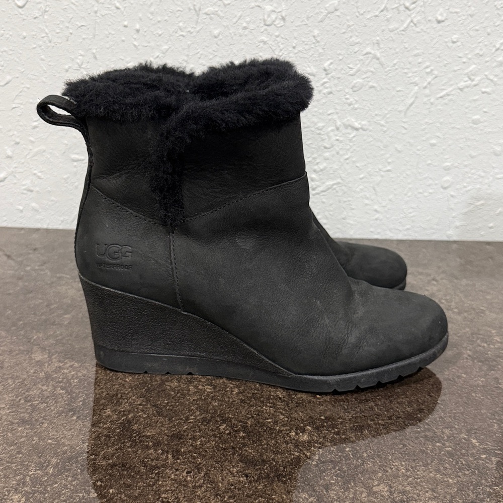 UGG Women's Devorah Waterproof Black Wedge Boots